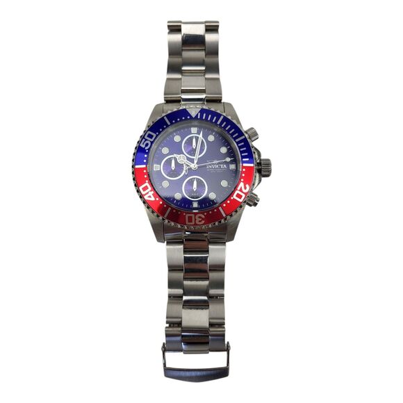 Invicta Pro Diver 43mm Blue Dial Pepsi Bezel Chronograph Watch 1771 NO XTRA LNKS - Picture 2 of 12
